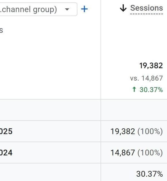 Integracare - 30% Growth in Organic Traffic 6 Organic sessions: 14,867 → 19,382 (30% increase)