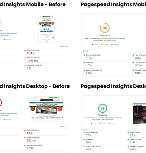 Page Speed Before & After