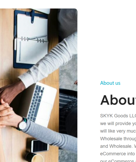 skyk goods llc website development 8 About Us